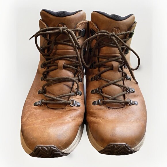 Merrell Ontario Men’s Size 13 Brown Leather Mid Waterproof Hiking Boots Casual